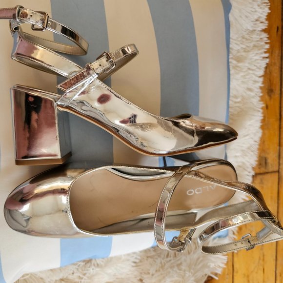 Aldo Shoes - Super Gorgeous Siver Aldo Strappy Heels Size 8.5